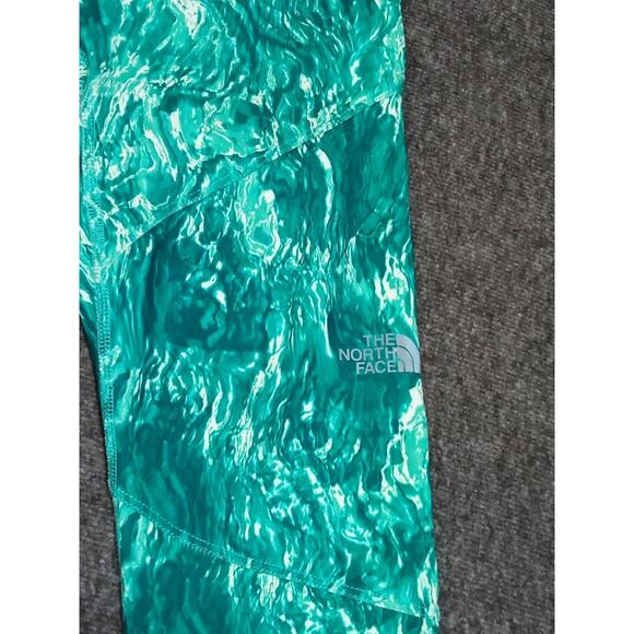 The North Face Women's Capri Leggings Flash Dry Green Athletic Logo Size Small - Picture 2 of 11